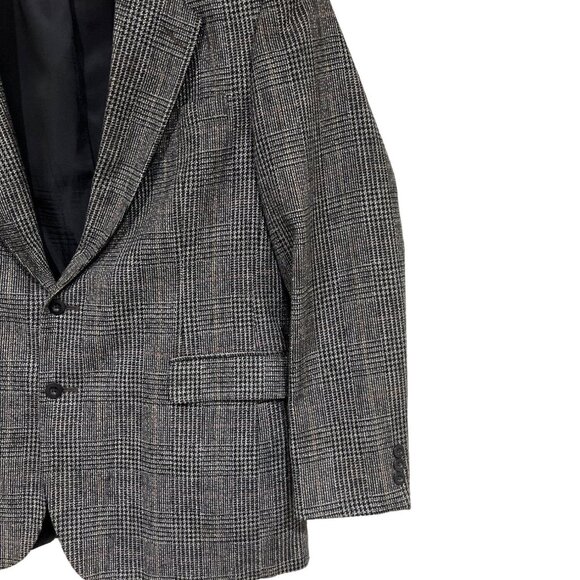 Haggar Clothing Co Size 44 Brown Plaid Blazer/Jacket 35e - Picture 9 of 16